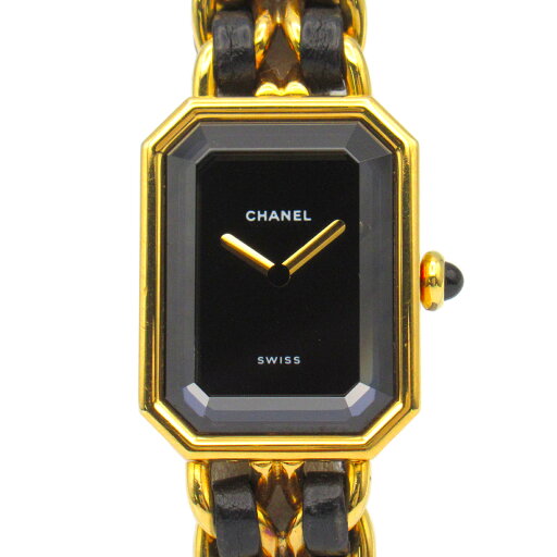 シャネル CHANEL プルミエールM 腕時計 時計 GP(ゴールドメッキ) レザー ブラック系 H0001 【中古】 シャネル CHANEL プルミエールM 腕時計 時計 GP(ゴールドメッキ) レザー ブラック系 H0001 【中古】