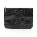 シャネル CHANEL ココマーク ポーチ バッグ レザー ブラック系 【中古】