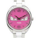 フェンディ FENDI モメントバグズモンスター 腕時計 時計 ステンレススチール セラミック ピンク系 21000M 【中古】