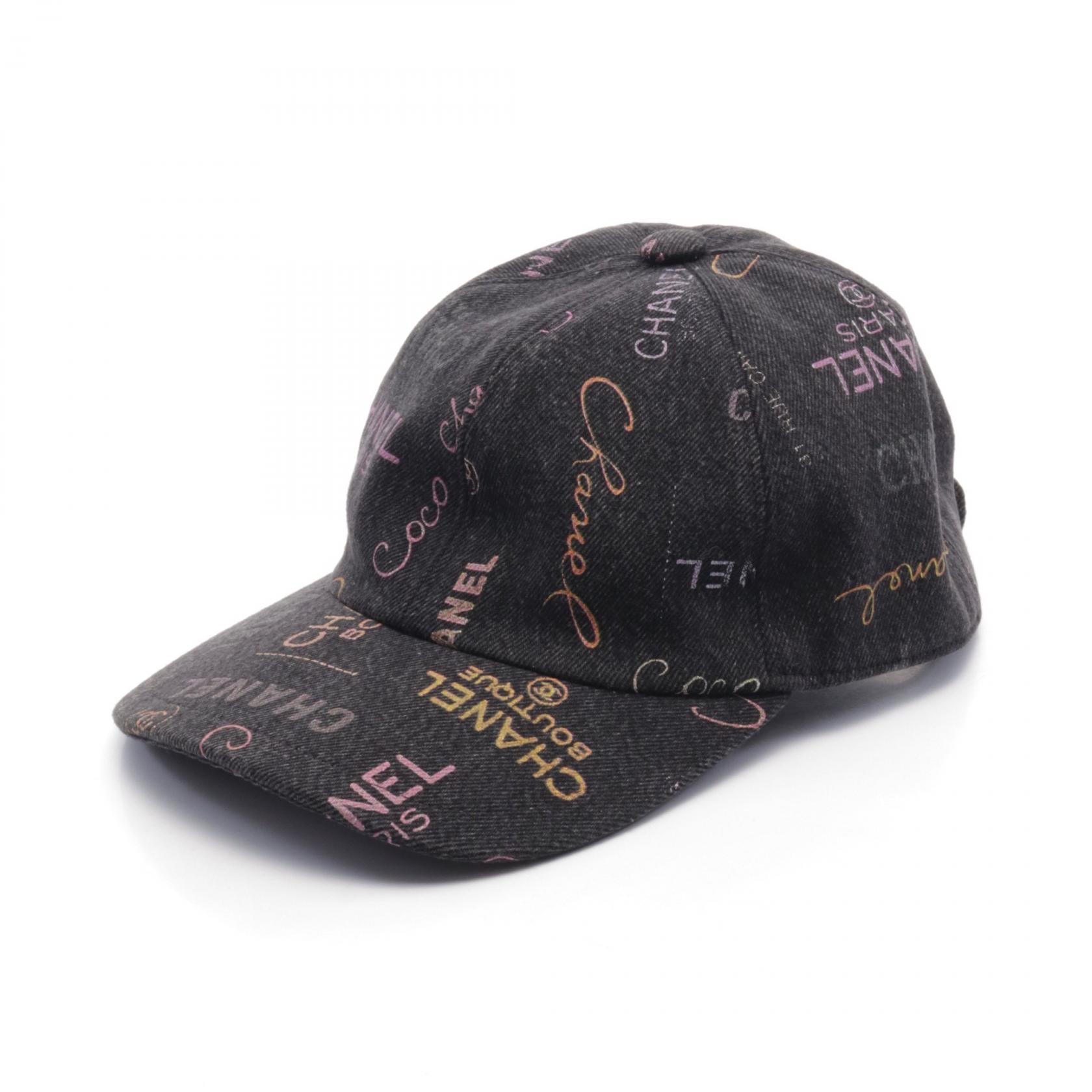 シャネル CHANEL デニム キャップ 帽子 コットン ブラック系 / マルチカラー 【中古】