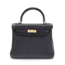 エルメス HERMES ケリー25 タッチ ハンドバッグ バッグ エキゾチックレザー トゴ トゴ ブラック系 【中古】