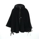 ルイ・ヴィトン LOUIS VUITTON フーデッドケープ モノグラム ポンチョ 衣料品 アウター ウール シルク ブラック系 RM223W QWE FICO17 【中古】