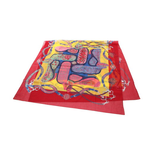 エルメス HERMES スカーフ 衣料品 コットン レッド系 / マルチカラー 【中古】 エルメス HERMES スカーフ 衣料品 コットン レッド系 / マルチカラー 【中古】
