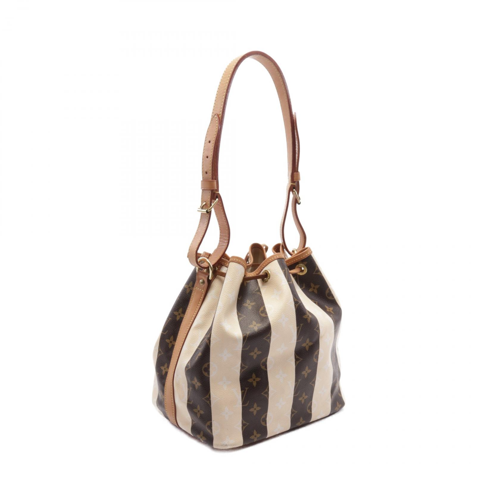 ルイ・ヴィトン LOUIS VUITTON プチノエ ショルダーバッグ バッグ PVCコーティングキャンバス レザー モノグラム・レイユール ブラウン系 / ベージュ系 M40564 【中古】