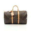 ルイ・ヴィトン LOUIS VUITTON キーポル50 モノグラム ボストンバッグ バッグ PVCコーティングキャンバス レザー ブラウン系 M41426 【...