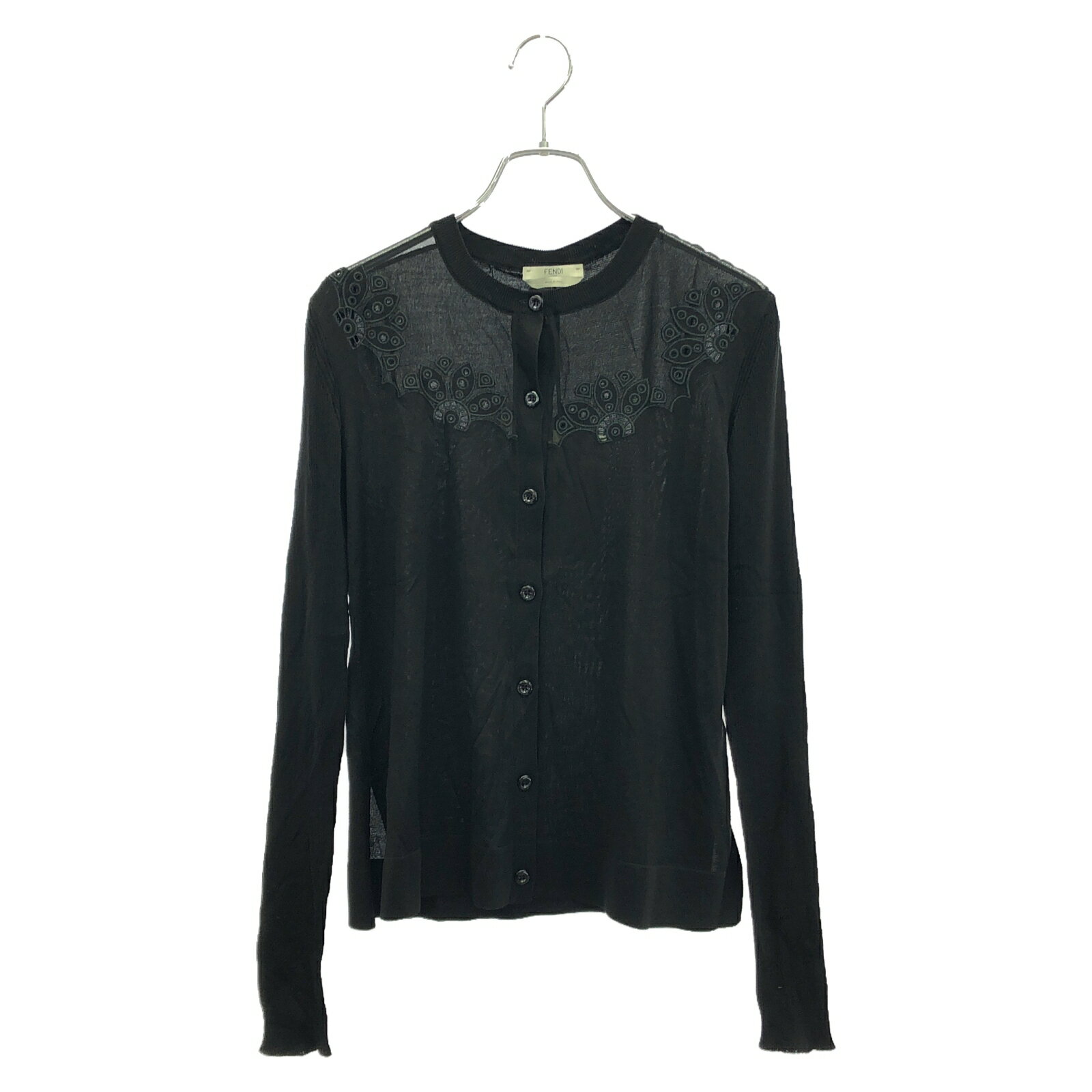 フェンディ FENDI カーディガン カーディガン 衣料品 トップス シルク ブラック系 【中古】