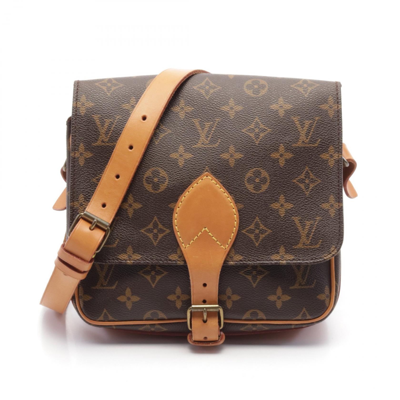 ルイ・ヴィトン LOUIS VUITTON カルトシエールMM ショルダーバッグ バッグ PVCコーティングキャンバス レザー モノグラム ブラウン系 M51253 【中古】