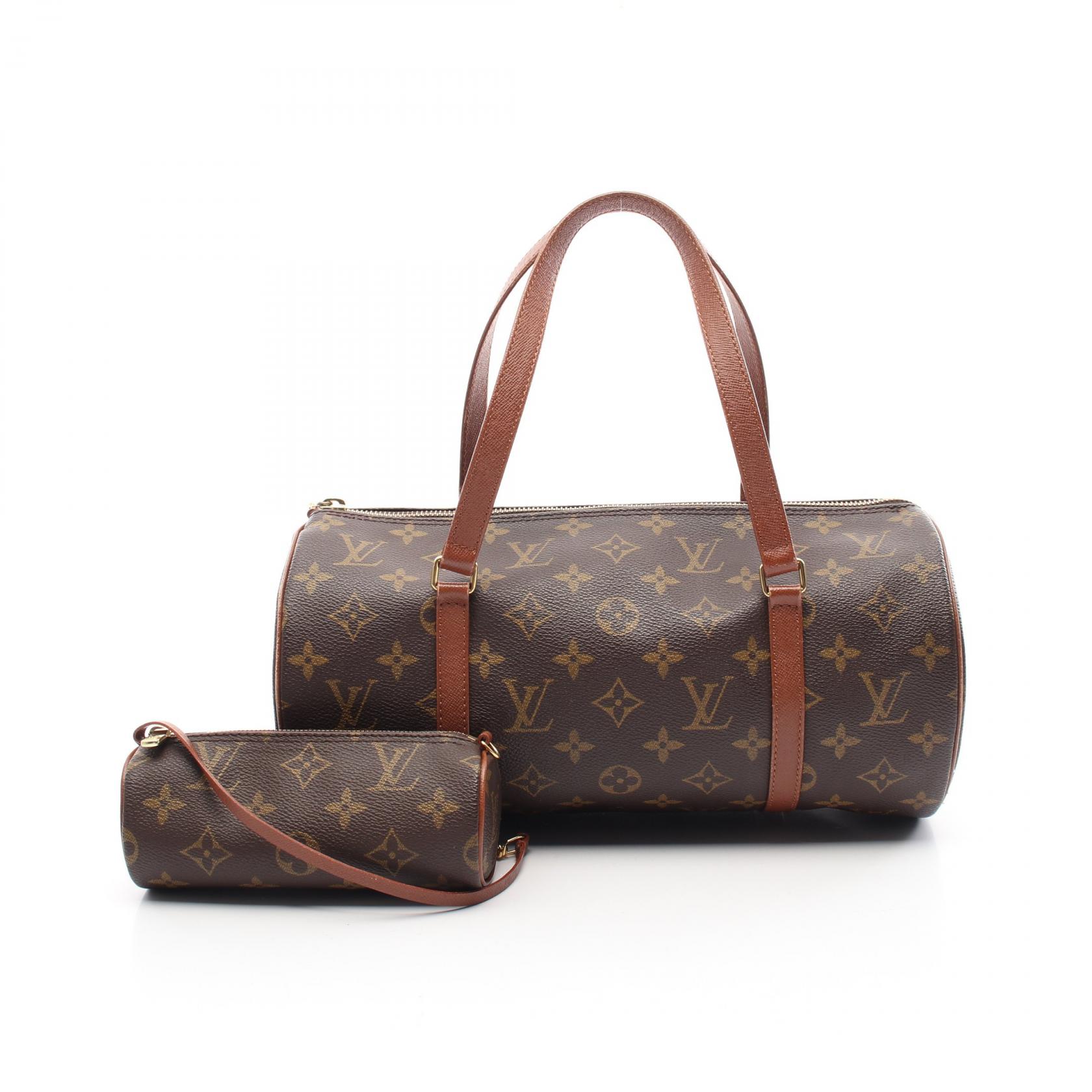 ルイ・ヴィトン LOUIS VUITTON パピヨン30 モノグラム 旧型 ハンドバッグ バッグ PVCコーティングキャンバス レザー ブラウン系 M51365 【中古】