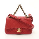 シャネル CHANEL マトラッセ ハンドバッグ バッグ レザー レッド系 【中古】