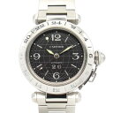 カルティエ CARTIER パシャC メリディアン GMT 腕時計 時計 ステンレススチール ブラック系 W31049M7 【中古】