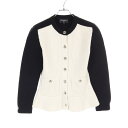 シャネル CHANEL ココマークボタン ニット 衣料品 トップス ウール カシミヤ ブラック系 / アイボリー系 P65631 【中古】