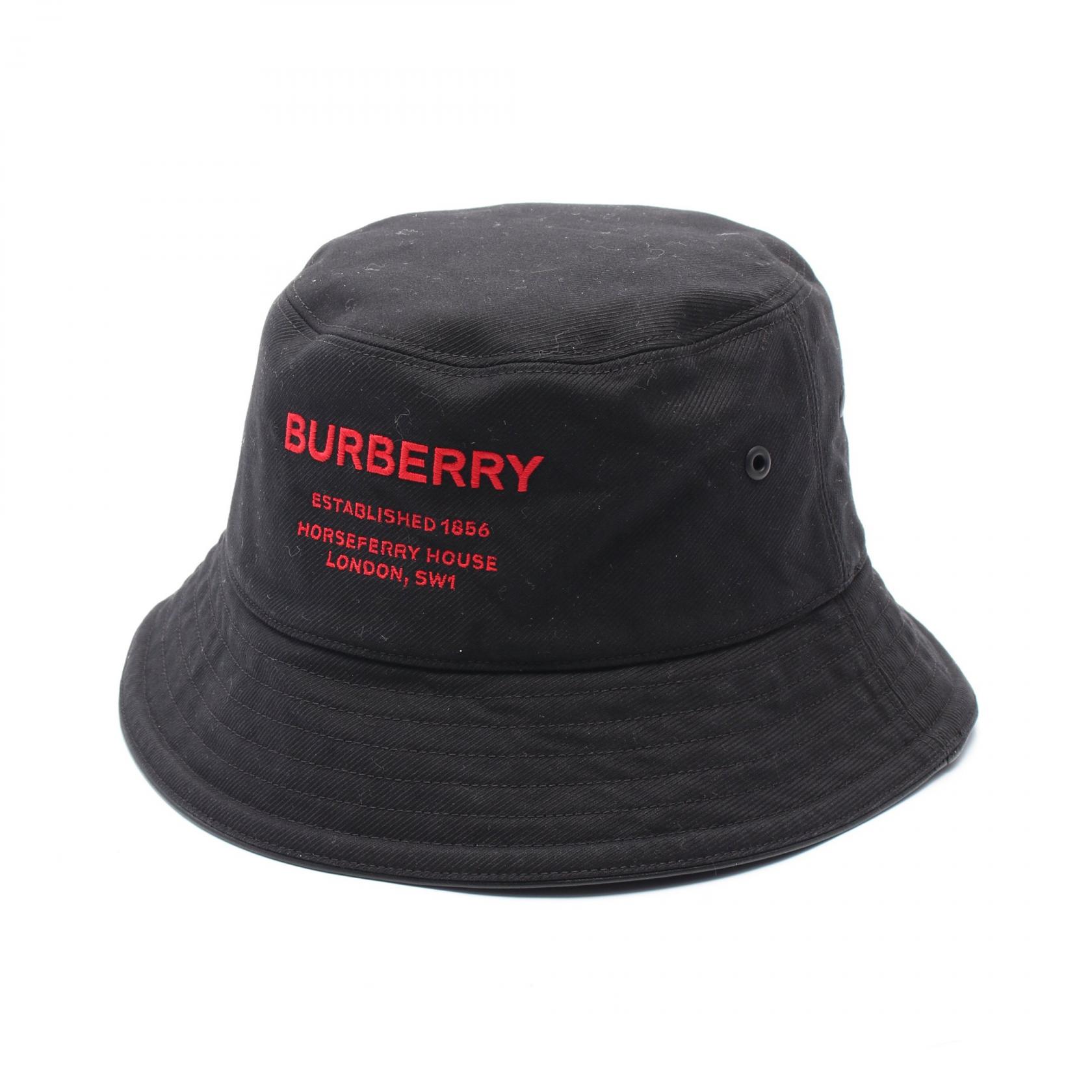 バーバリー BURBERRY バケット ハット 帽子 コットン ブラック系 8053474 【中古】