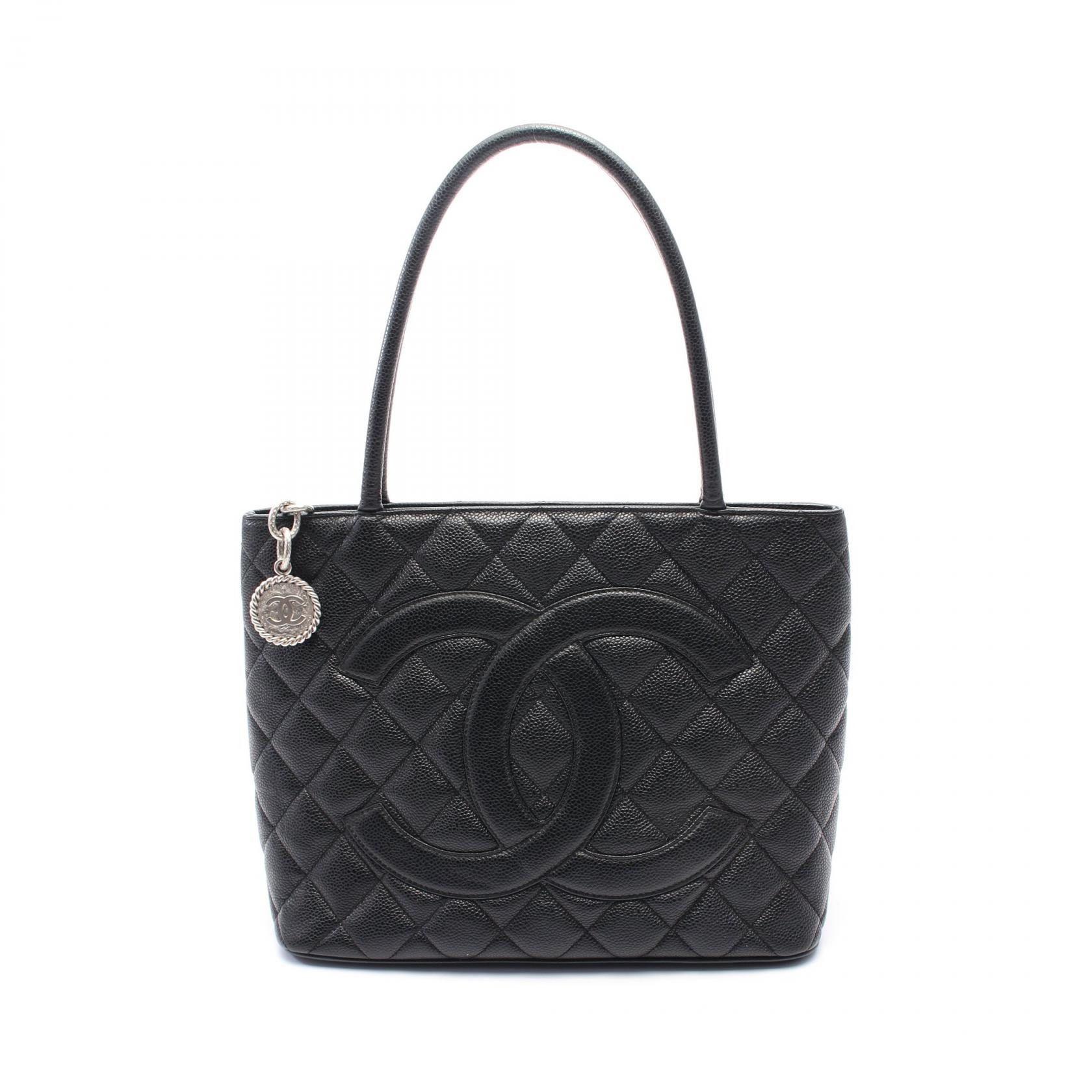 シャネル CHANEL 復刻トート トートバッグ バッグ キャビアスキン(グレインドカーフ) ブラック系 A01804 【中古】