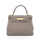エルメス HERMES ケリー28 ハンドバッグ バッグ レザー トゴ トゴ ベージュ系 【中古】