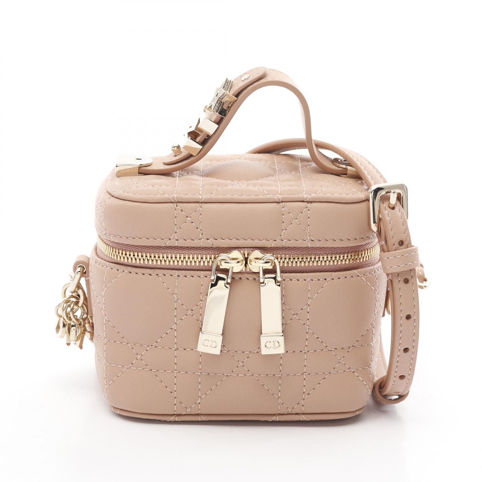 ディオール Dior レディディオール マイクロ バニティ カナージュ ハンドバッグ バッグ レザー ピンク系 S0935ONMJ 【中古】