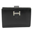 エルメス HERMES ベアンカードケース ブラック カードケース アクセサリー レザー ボックスカーフ ブラック系 【中古】