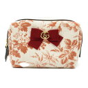 グッチ GUCCI GGマーモント ハーバーリウム ポーチ ポーチ バッグ キャンバス アイボリー系 / レッド系 442690 【中古】