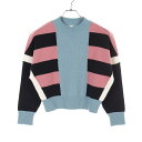 エルメス HERMES LETTRES EQUESTRES ニット 衣料品 トップス カシミヤ ブルー系 / ピンク系 / ブラック系 4H2637DK 【中古...