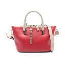 クロエ Chloe ベイリー ミニ ハンドバッグ バッグ レザー レッド系 / ベージュ系 【中古】(4)