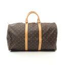 ルイ・ヴィトン LOUIS VUITTON キーポル50 モノグラム ボストンバッグ バッグ PVCコーティングキャンバス レザー ブラウン系 M41426 【...