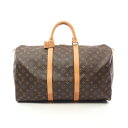 ルイ・ヴィトン LOUIS VUITTON キーポル50 モノグラム ボストンバッグ バッグ PVCコーティングキャンバス レザー ブラウン系 M41426 【...