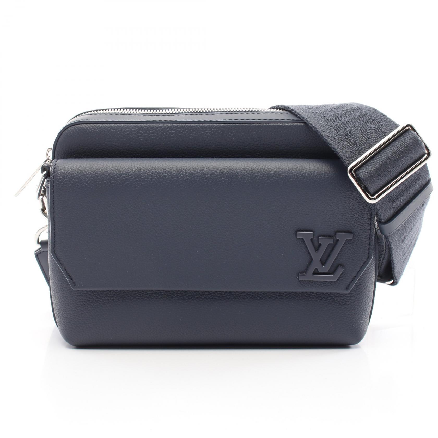 ルイ・ヴィトン LOUIS VUITTON ファストライン メッセンジャー ショルダーバッグ バッグ レザー アエログラム ネイビー系 M22611 【中古】