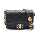 シャネル CHANEL マトラッセ ミニフラップ ショルダーバッグ バッグ キャビアスキン(グレインドカーフ) ブラック系 AS3368 【中古】