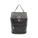 シャネル CHANEL マトラッセ リュックサック バックパック バッグ カーフ(牛革) ブラック系 【中古】