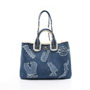 シャネル CHANEL ラージ ショッピングバッグ トートバッグ バッグ デニム ボア ブルー系 AS0759 【中古】