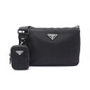プラダ PRADA SAFFIANO TRAVEL ショルダーバッグ バッグ ナイロン サフィアーノレザー ブラック系 2VH113 【中古】