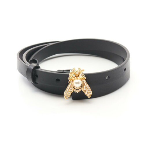 ディオール Dior ビー ベルト 衣料品 レザー GP / フェイクパール ブラック系 【中古】 ディオール Dior ビー ベルト 衣料品 レザー GP / フェイクパール ブラック系 【中古】
