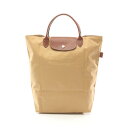 ロンシャン Longchamp ル プリアージュ オリジナル M ショッピングバッグ トートバッグ バッグ ファブリック レザー ベージュ系 / ブラウン系 10168089P86 【中古】(4)