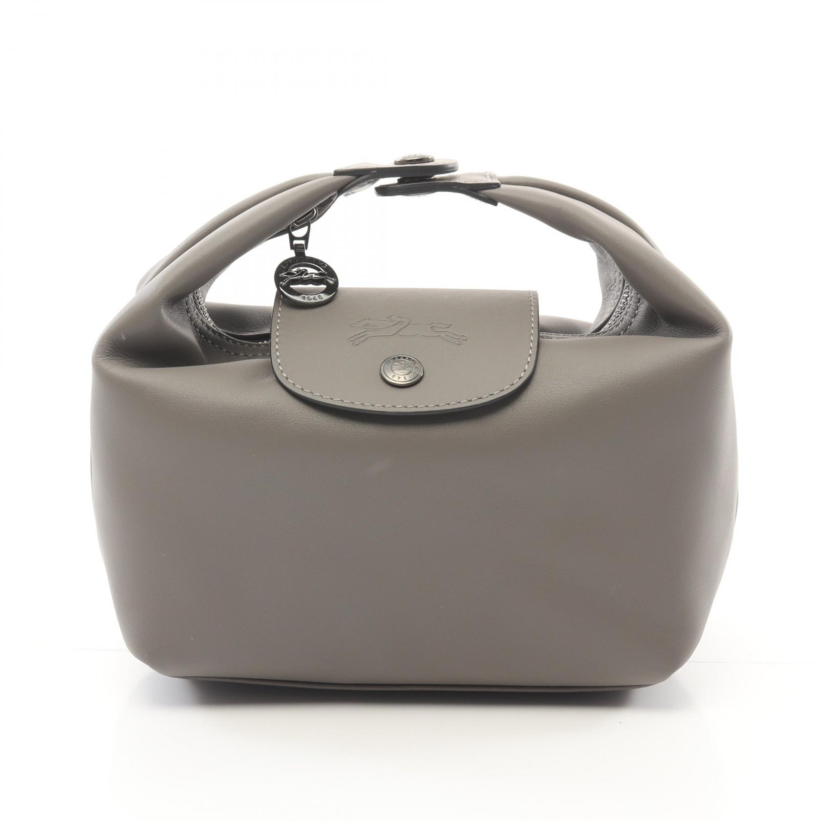 ロンシャン Longchamp ル プリアージュ エクストラ XS トップハンドルバッグ ハンドバッグ バッグ レザー グレー系 10291987P55 【中古】