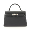 エルメス HERMES ミニケリー2 ハンドバッグ バッグ ヴォーエプソン ヴォーエプソン ブラック系 【中古】