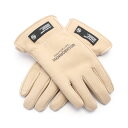 ネイバーフッド NEIGHBORHOOD LEATHER BOA GLOVES 手袋 衣料品 ディアスキン ベージュ系 【中古】
