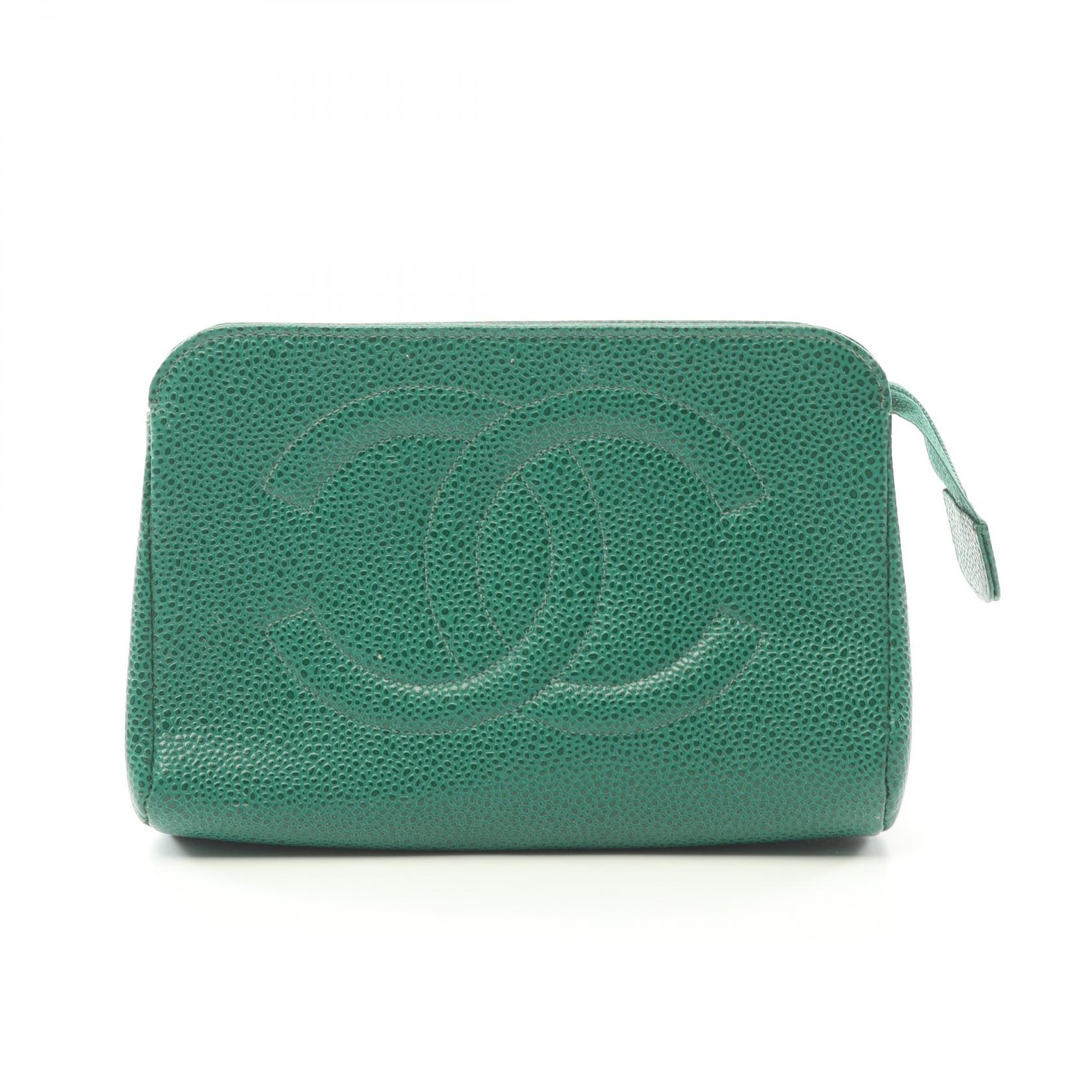 【CHANEL】 シャネル ポーチ グリーン CCマーク 華やかな存在感 楽天市場】シャネル バッグ(カラーグリーン)(アクセサリー