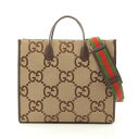 グッチ GUCCI ジャンボGG トートバッグ バッグ キャンバス レザー ベージュ系 / ブラウン系 678839 【中古】(4)