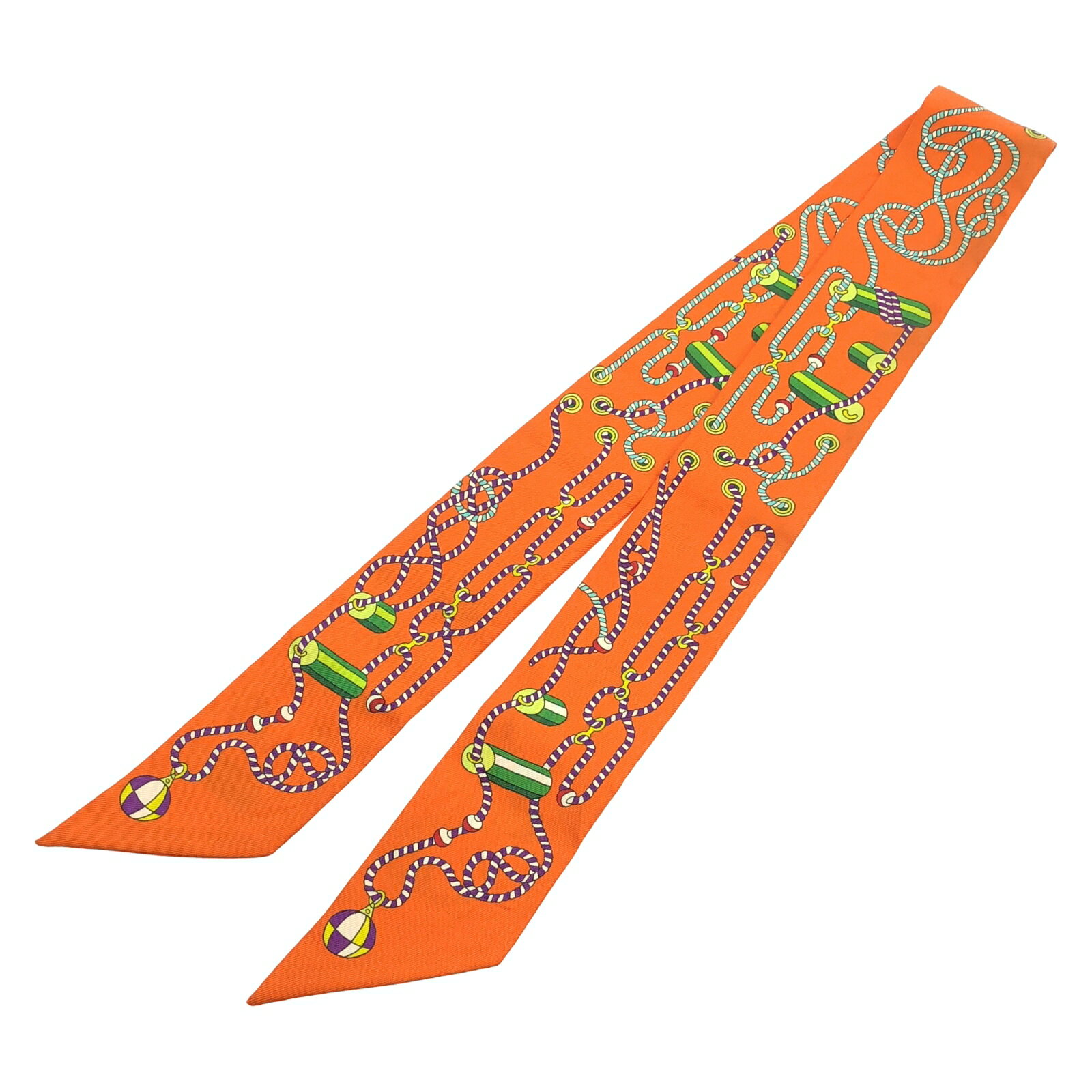 エルメス HERMES スカーフ スカーフ 衣料品 シルク オレンジ系 【中古】