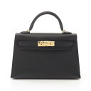 エルメス HERMES ミニケリー2 ハンドバッグ バッグ ヴォーエプソン ヴォーエプソン ブラック系 【中古】
