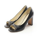 シャネル CHANEL ココマーク パンプス 靴 レザー ブラック系 【中古】