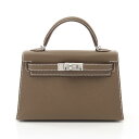 エルメス HERMES ミニケリー2 エトゥープ ハンドバッグ バッグ ヴォーエプソン ヴォーエプソン ブラウン系 【中古】