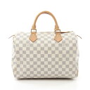 ルイ・ヴィトン LOUIS VUITTON スピーディ30 ハンドバッグ バッグ PVCコーティングキャンバス レザー ダミエ・アズール ホワイト系 N41533 【中古】