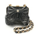 シャネル CHANEL マトラッセ チェーンクラッチ ショルダーバッグ バッグ レザー ブラック系 AP4028 【中古】
