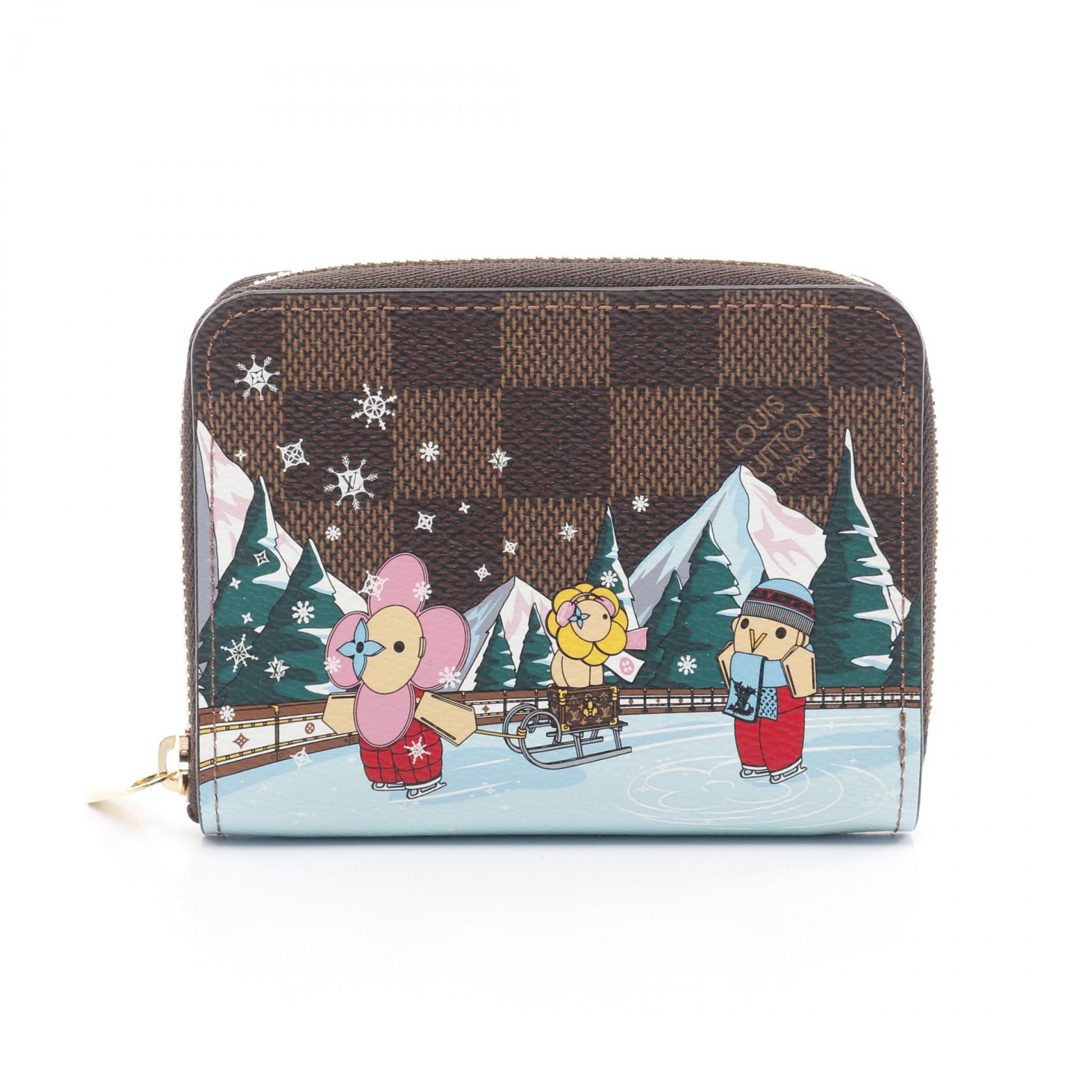 ルイ・ヴィトン LOUIS VUITTON ジッピーコインパース ダミエエベヌ ヴィヴィエンヌ コインケース 財布 PVCコーティングキャンバス ブラウン系 / ブルー系 / マルチカラー N40721 【中古】