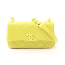 シャネル CHANEL マトラッセ ショルダーバッグ バッグ キャビアスキン(グレインドカーフ) イエロー系 AS2302 【中古】