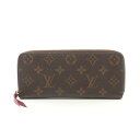 ルイ・ヴィトン LOUIS VUITTON ポルトフォイユ クレマンス ラウンド長財布 財布 PVCコーティングキャンバス レザー モノグラム ブラウン系 / ...