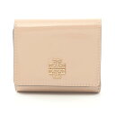 トリーバーチ Tory Burch BRITTEN 二つ折り財布 財布 レザー ピンク系 【中古】