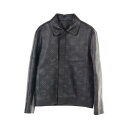 ルイ・ヴィトン LOUIS VUITTON モノグラムシャドウ 革ジャン 衣料品 アウター カーフレザー ブラック系 / グレー系 HKL04EMJY 【中古】