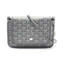 ゴヤール GOYARD プリュメ ポーチウォレット ショルダーバッグ バッグ PVCコーティングキャンバス レザー グレー系 / ホワイト系 【中古】