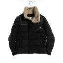 モンクレール MONCLER LEO ダウンジャケット 衣料品 アウター ナイロン レザー ブラック系 1A00175 【中古】